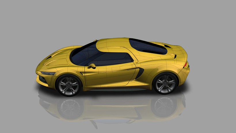 3D Mod. slider - Foto 3 - Modello 3D di auto GT gialla